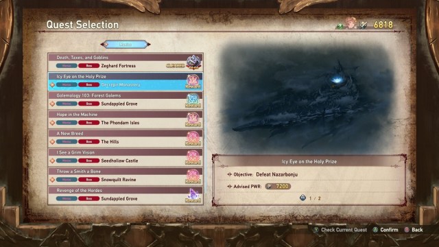 Granblue Fantasy Relink Quest Counter menu