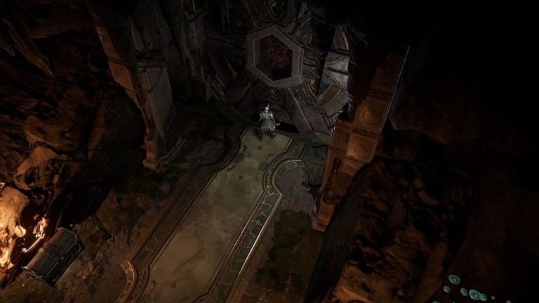 A player character standing in front of the entrance to the Lightless Arbor in Last Epoch.