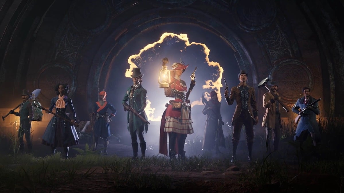 Realmwalkers gather outside a portal in Nightingale