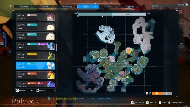 Palworld map Foxcicle location