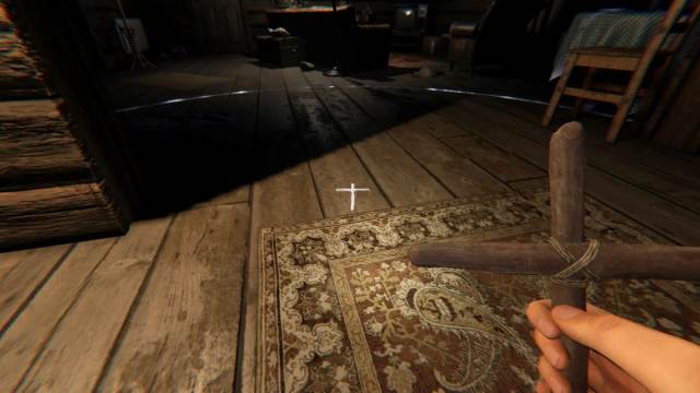 The player about to place a Crucifix at Bleasdale Farmhouse.