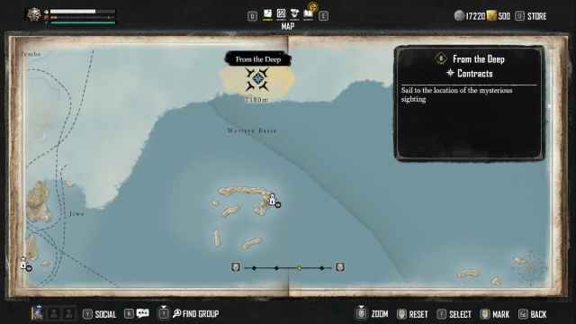 From the Deep quest area on the world map