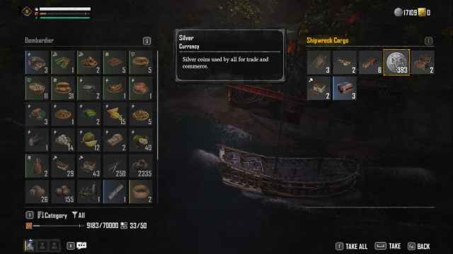 Shipwreck loot inventory in Skull and Bones