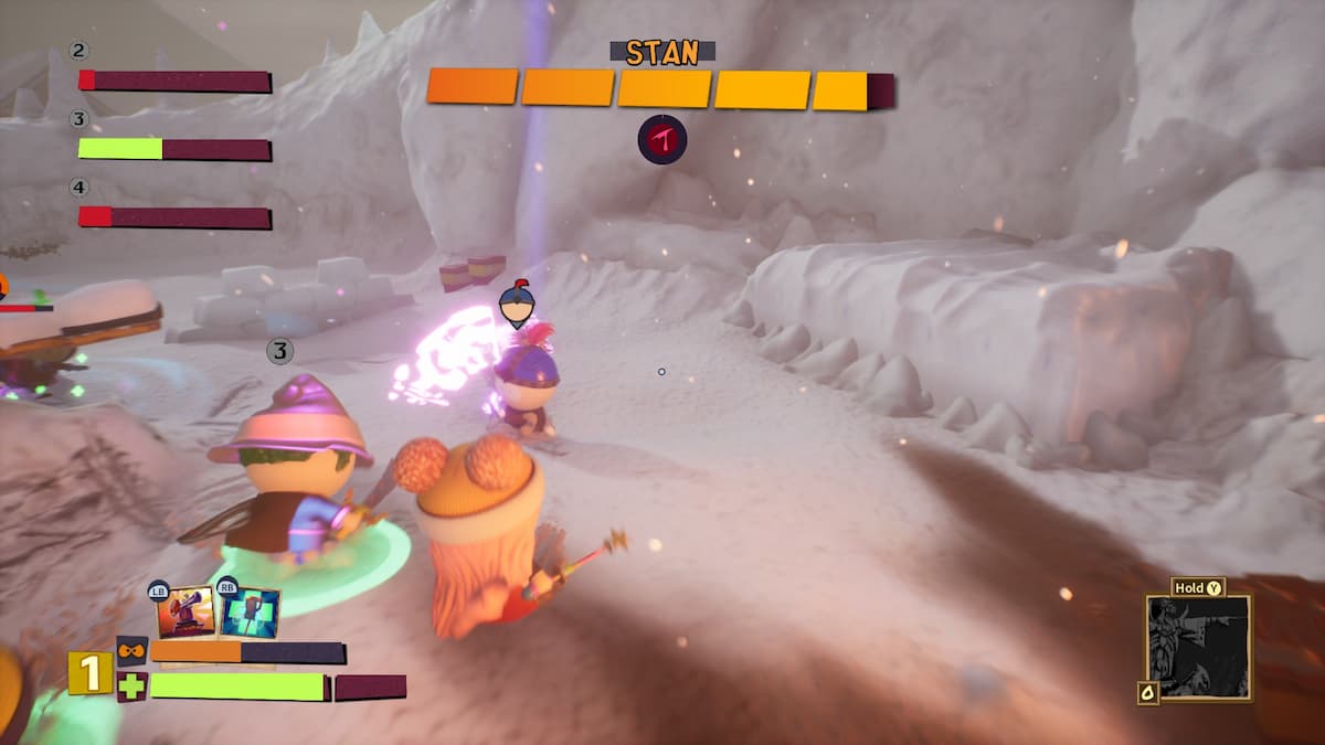 An in game screenshot of the Stan boss fight from South Park: Snow Day