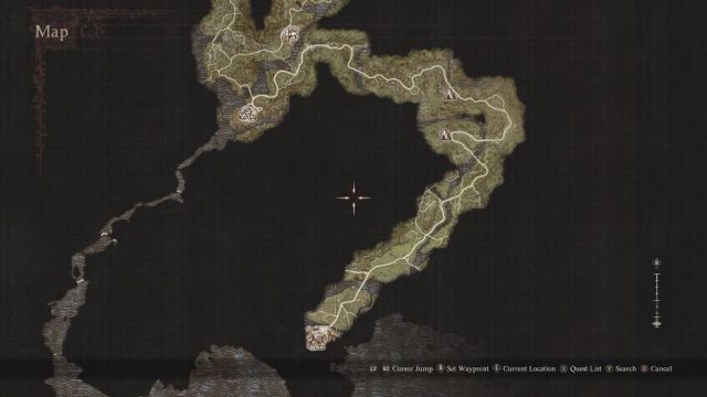 A screenshot of the local map in Dragon's Dogma 2.