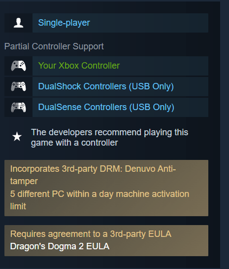 Dragon's Dogma Denuvo on Steam