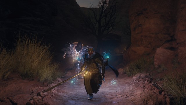 A Mystic Spearhand conjures Seching Storm in Dragon's Dogma 2.