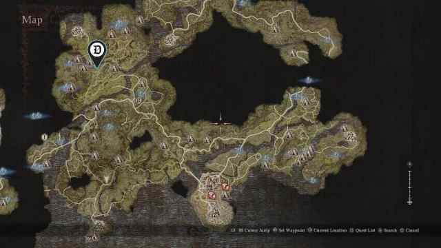 Location of Glyndwr ruins in Dragon's Dogma 2