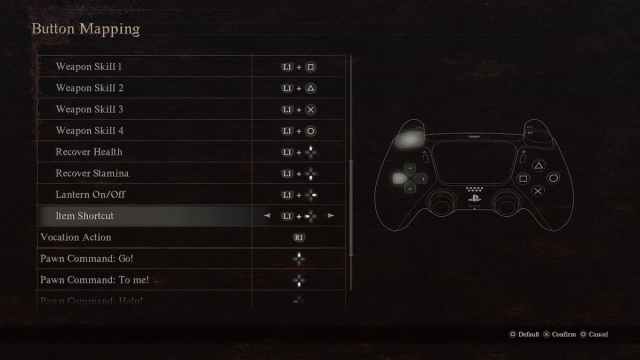 Button mapping on a controller for Dragon's Dogma 2