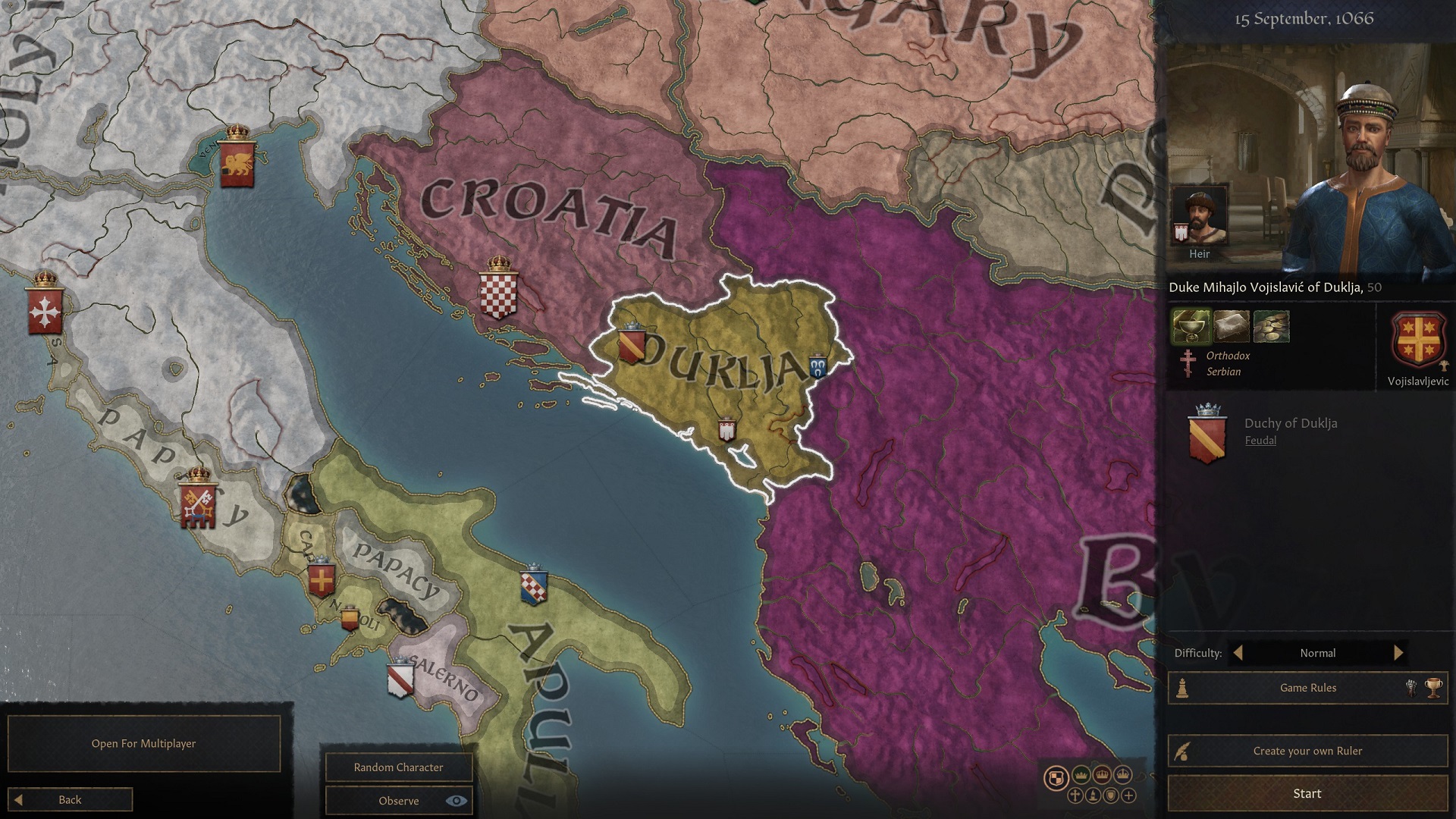 An image of the Duklia start in Crusader Kings 3.