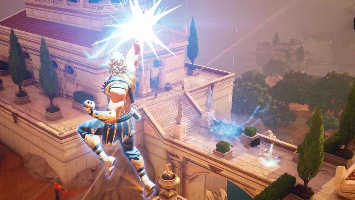 Zeus in Fortnite raining Lightning upon enemies.