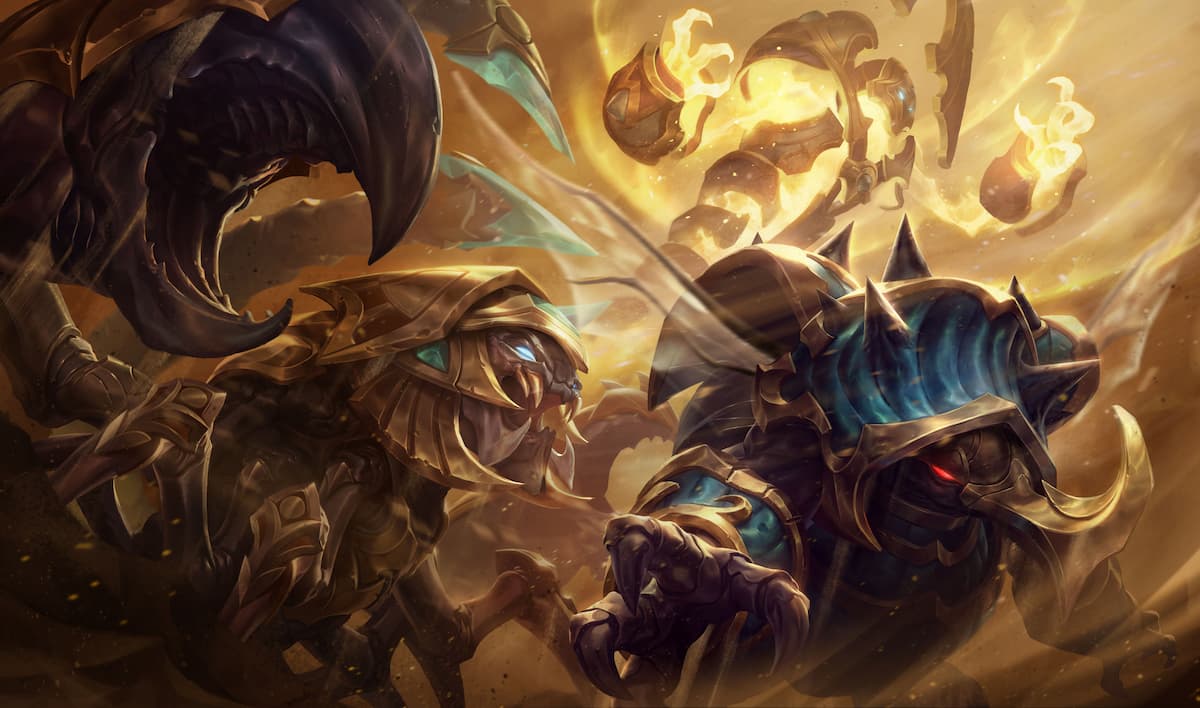 Guardian of the Sands Skarner splash art in League of Legends