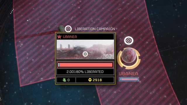 Ubanea liberation bar in Helldivers 2