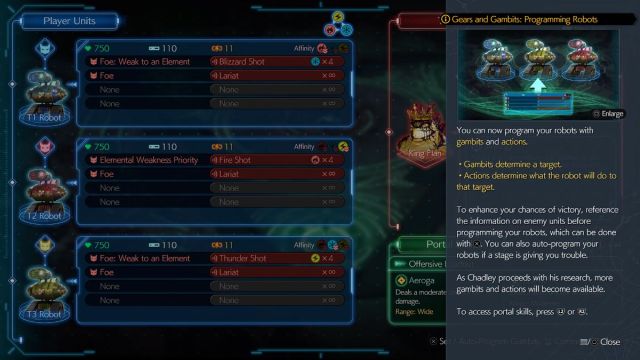 Gears and Gambits programming a gambit menu FF7R