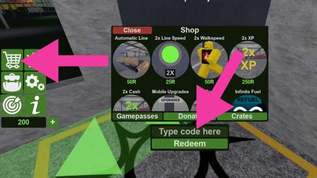 How to redeem codes in Forklift Simulator