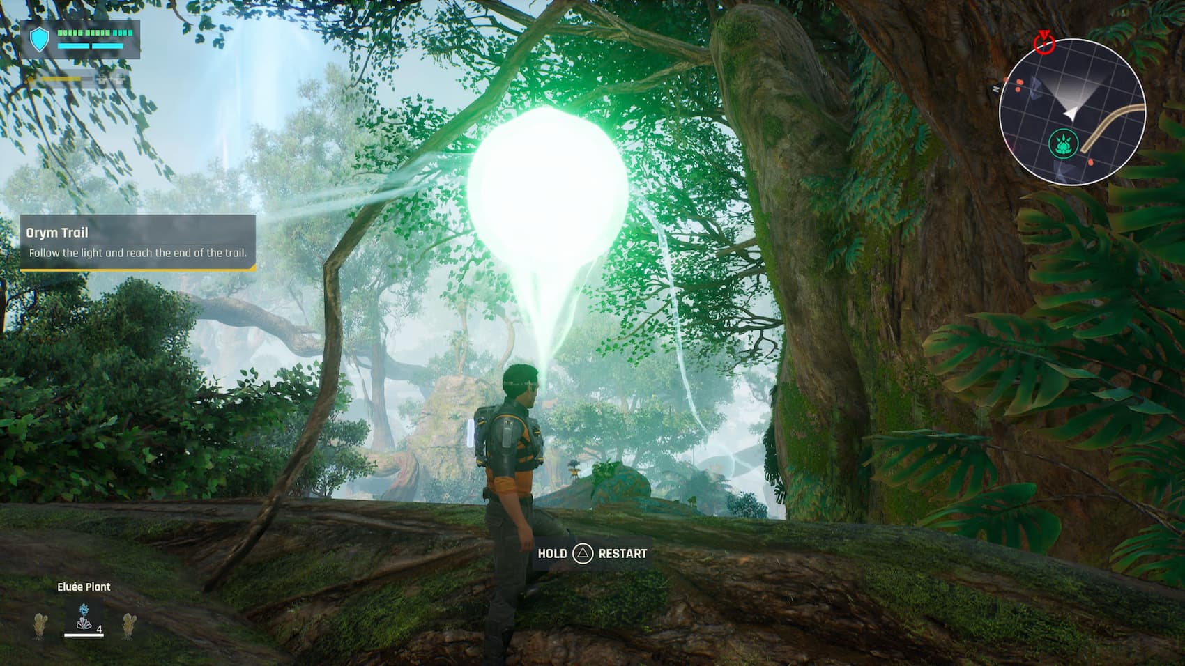 An in game screenshot of an Orym Trail orb from Outcast A New Beginning