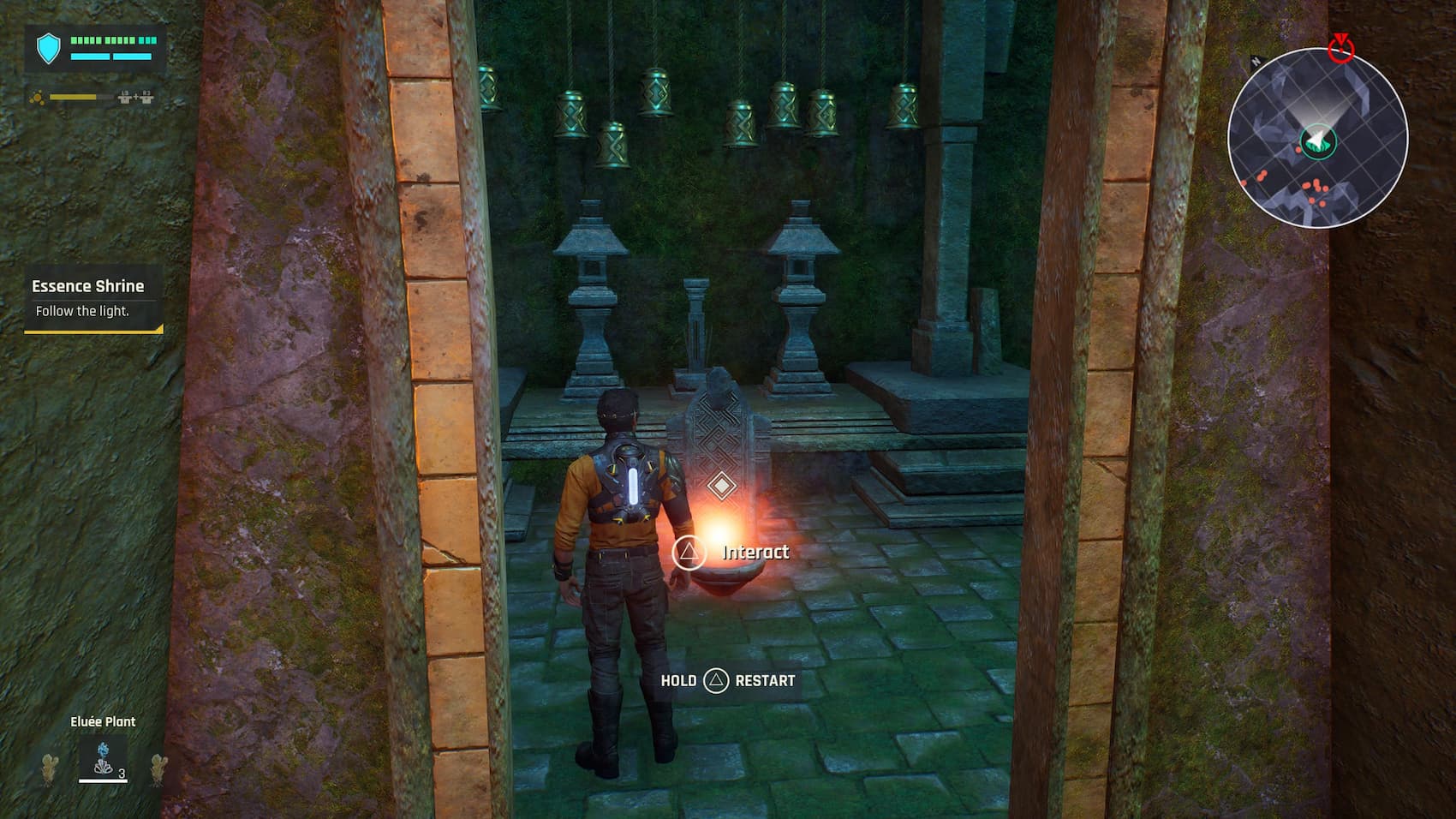 An in game screenshot of the Essence Shrine altar from Outcast A New Beginning