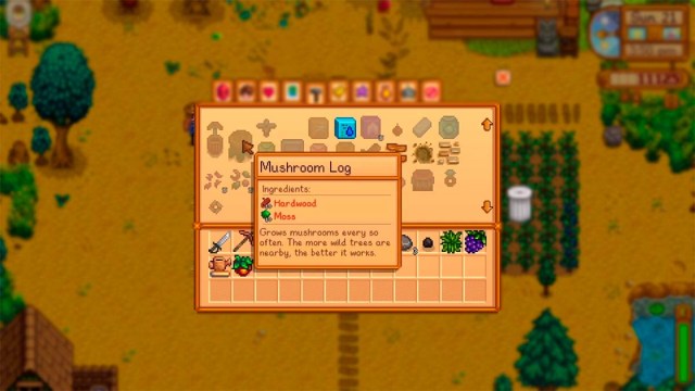 mushroom log crafting recipe