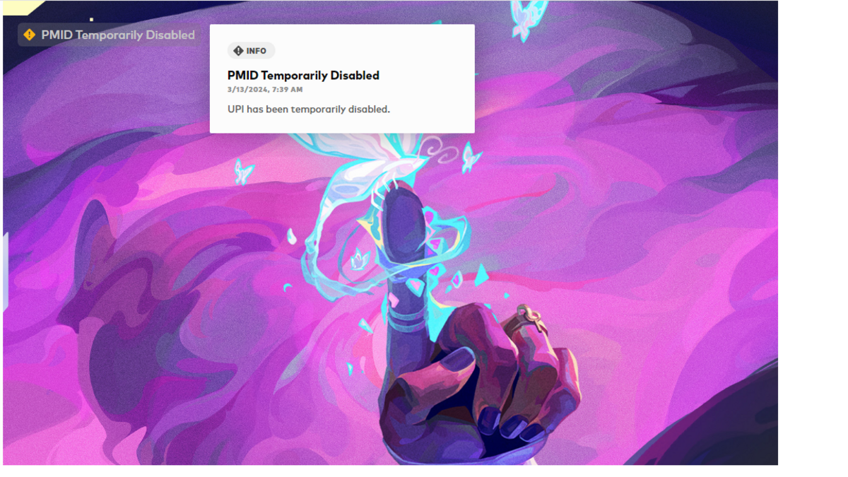 PMID Temporarily disabled notification in VALORANT