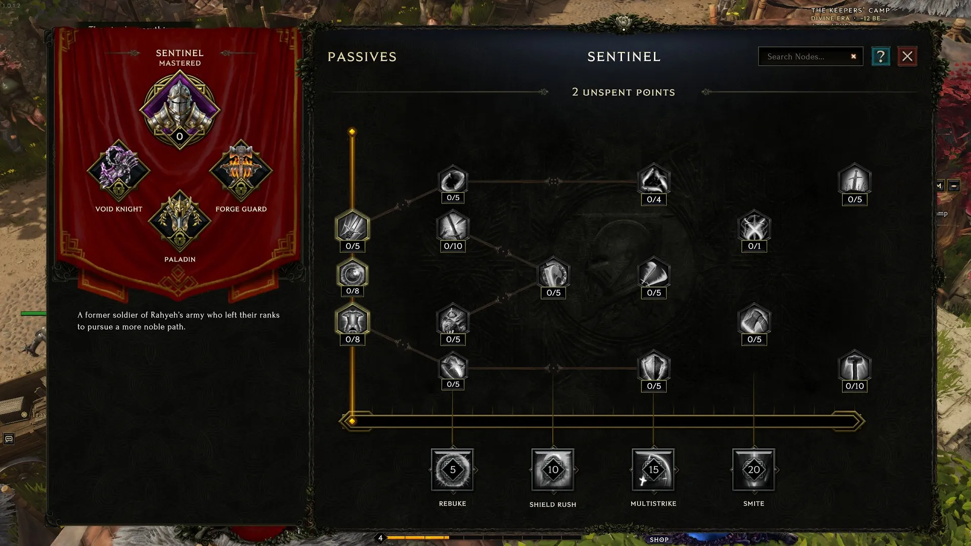 An image of the Sentinel's passives in Last Epoch.