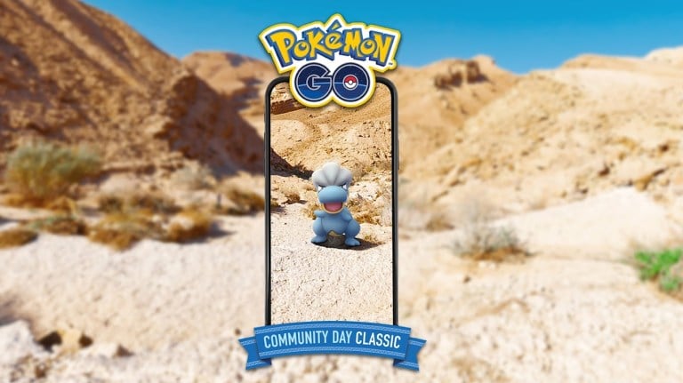 Bagon in the desert in Pokemon Go.