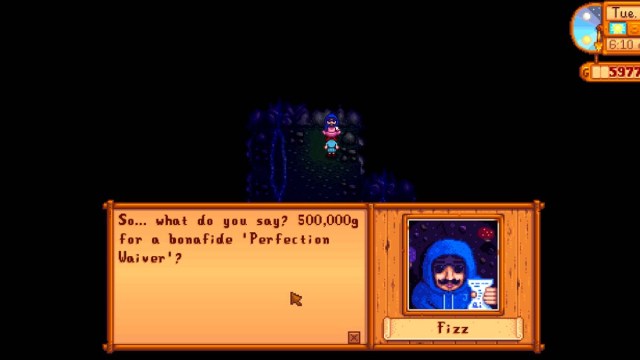 fizz offering waiver to player Stardew