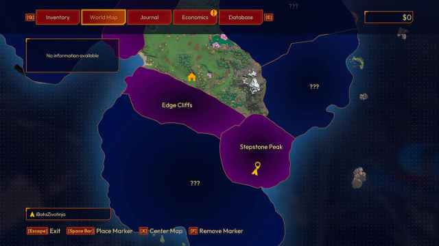 Lightyear Frontiers map showing the location of Iron Ore deposits