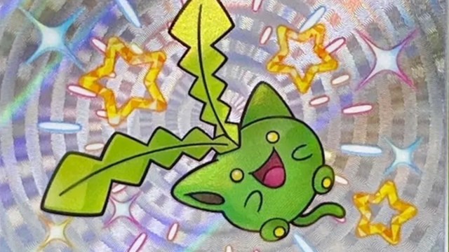 Shiny Hoppip Pokemon TCG art.