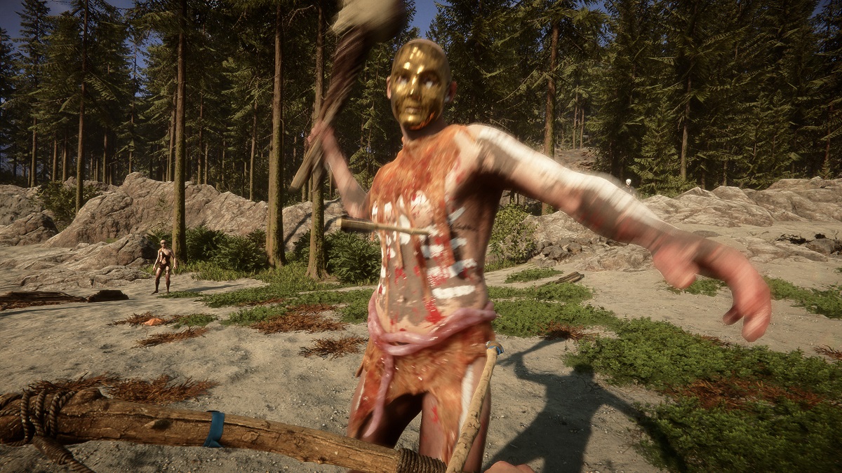 An image of an enemy charging towards the player character in Sons of the Forest.