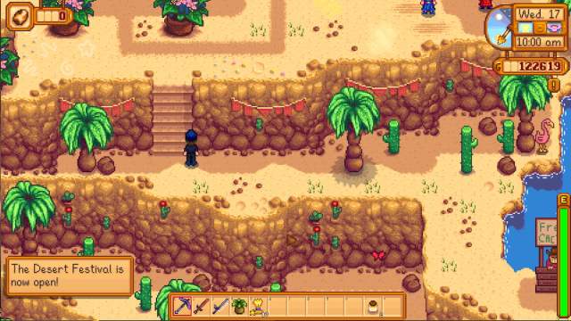 Desert Festival starting in Stardew Valley