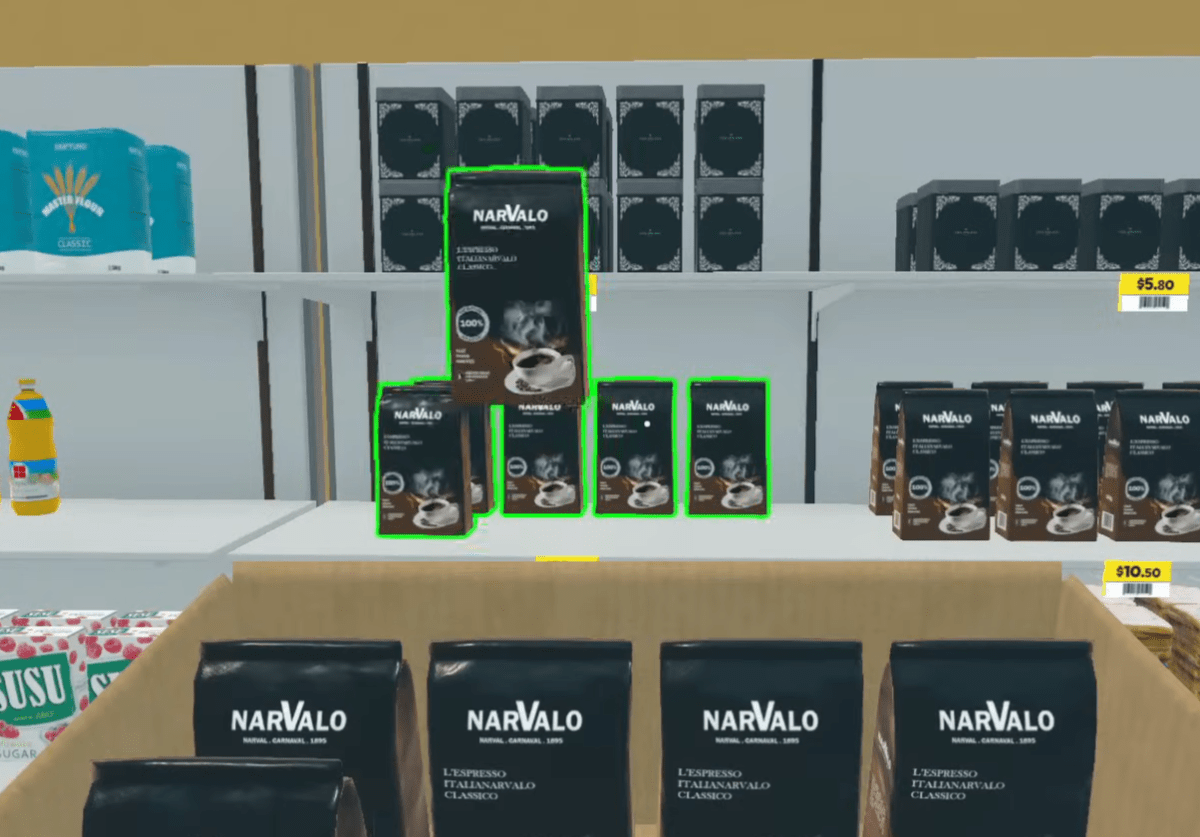 Image of a box full of coffee grounds in Supermarket Simulator.