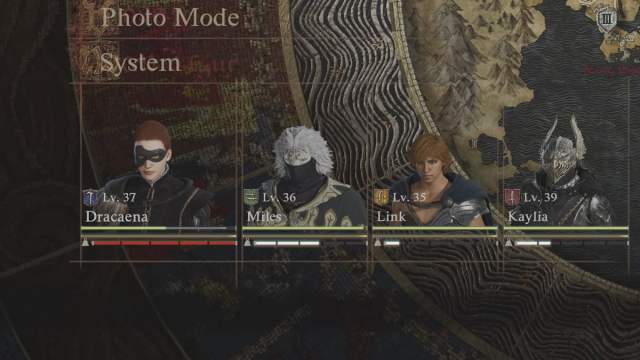 Dragon's Dogma 2 party menu