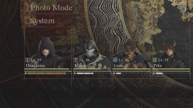 Dragon's Dogma 2 party menu image