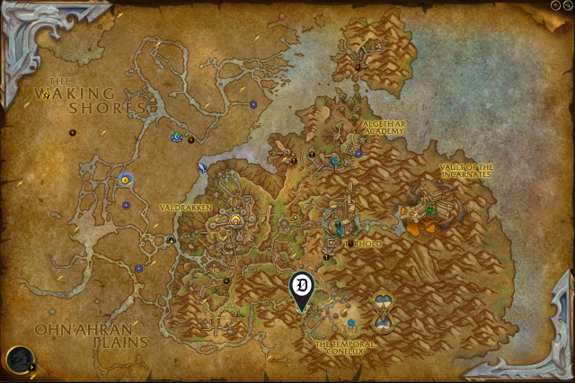 Map of Thaldraszus, showing the exact location of Eon's Fringe.