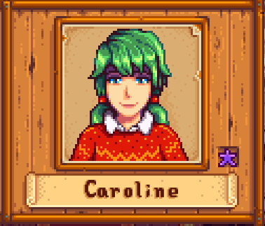 Caroline in Winter in Stardew Valley.