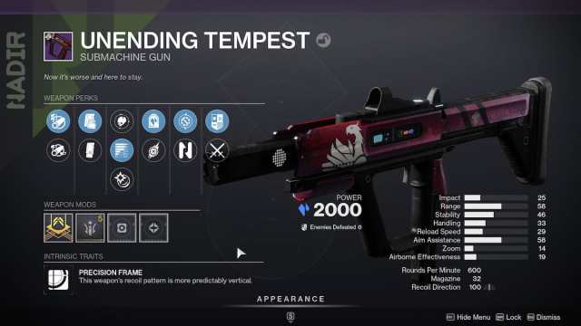 Unending Tempest roll in Destiny 2