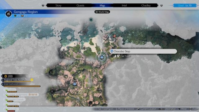 Gongaga Chocobo Stop location 1 in ff7 rebirth