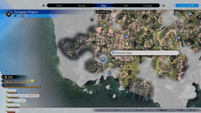 Gongaga Chocobo Stop location 5 in ff7 rebirth