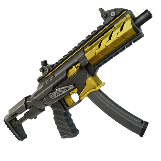 A screenshot of the Harbringer SMG in Fortnite