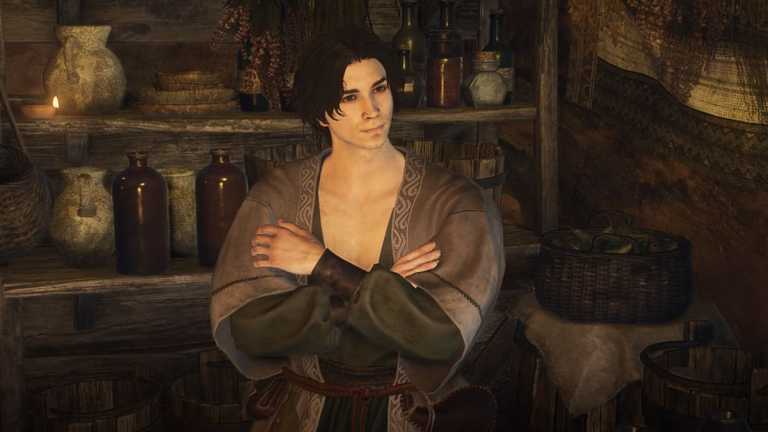 Hugo as the Apothecary in Dragon's Dogma 2.