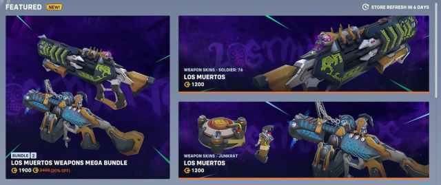 Soldier: 76 and Junkrat Los Muertos skins in OW2 shop