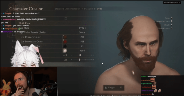 Asmongold looking at a recreation of himself in Dragon's Dogma 2.