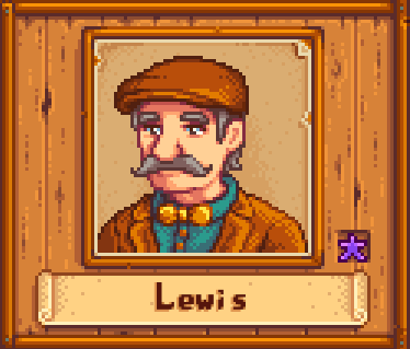 Lewis in Winter in Stardew Valley.