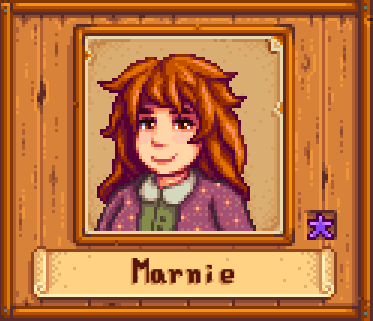 Marnie in Winter in Stardew Valley.