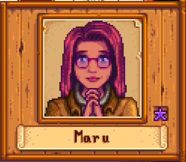 Maru in Winter in Stardew Valley.