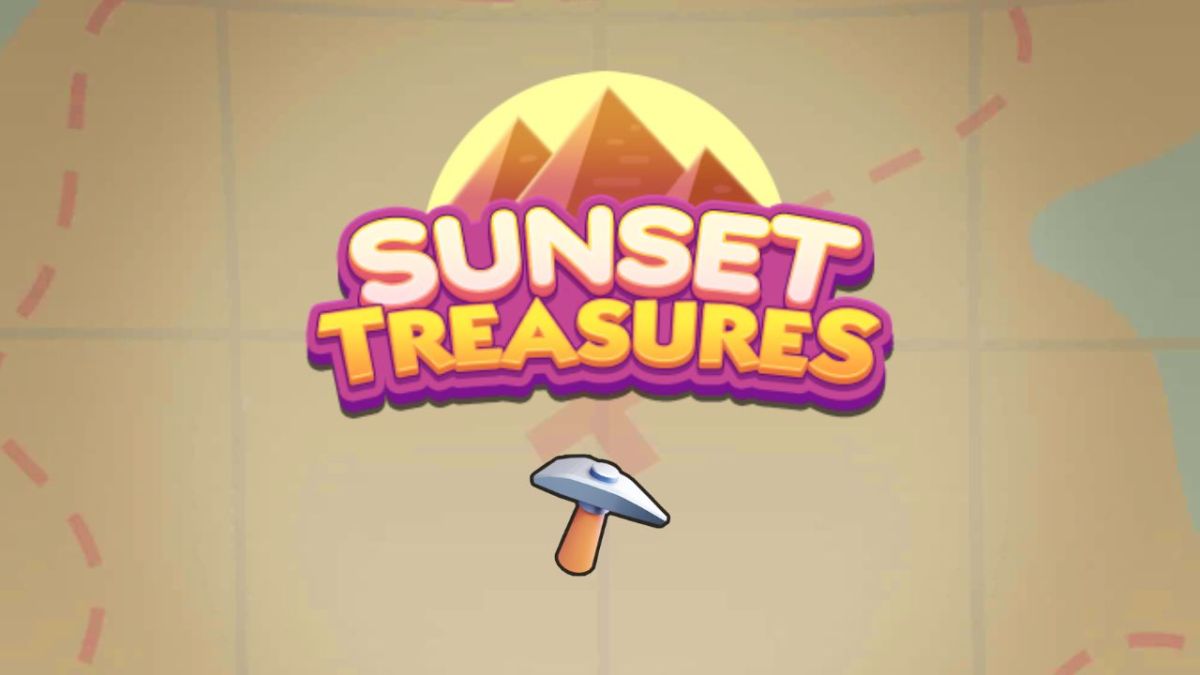 An image with the Sunset Treasures event logo with a pickaxe under it.