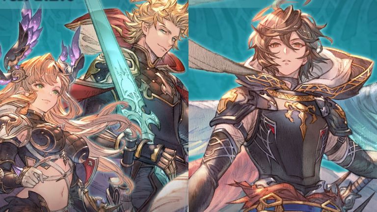 Seofon , Tweyen, and Sandalphon in Granblue Fantasy: Relink