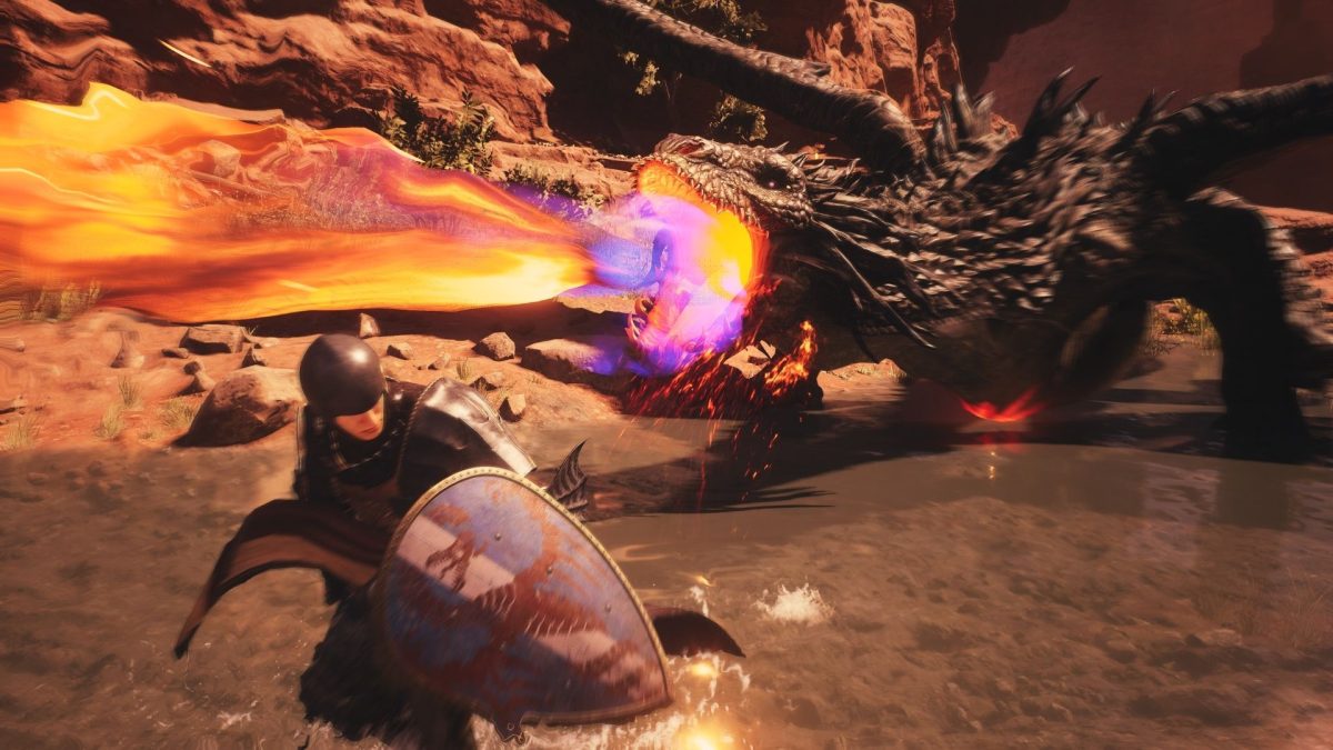 fighting a dragon in dragon's dogma 2