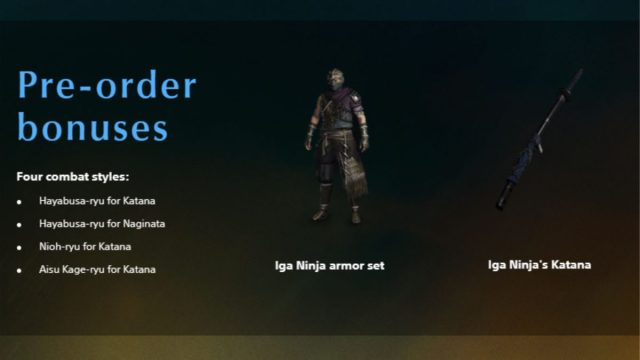 rise of the ronin pre-order bonuses