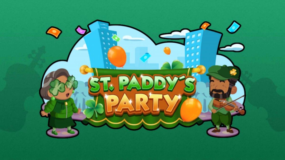 The St Paddy's Party keyart on a green background.